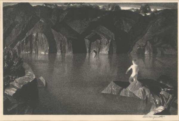 Print by Stow Wengenroth: Caverned Waters, Rockport, Massachusetts, represented by Childs Gallery