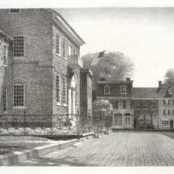 Print by Stow Wengenroth: Courthouse, New Castle [Delaware], represented by Childs Gallery