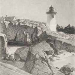 Print by Stow Wengenroth: Maine Lighthouse, Prospect Harbor, Maine, represented by Childs Gallery