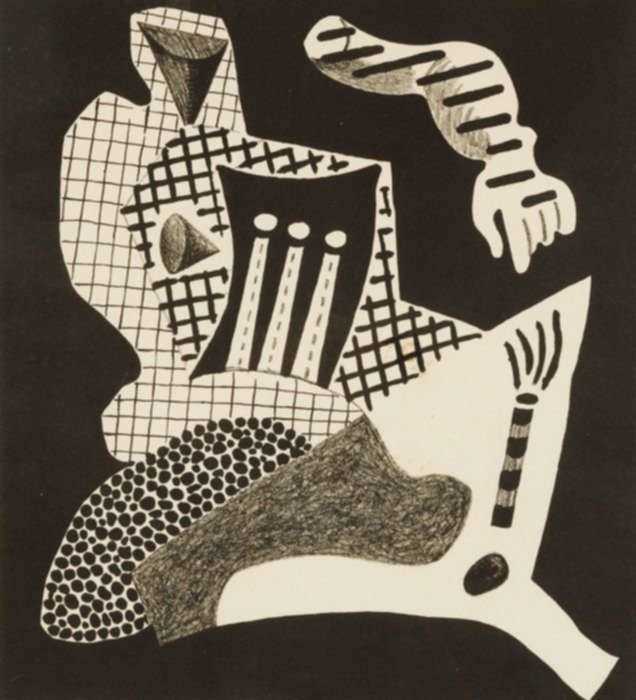 Print by Stuart Davis: Composition, represented by Childs Gallery