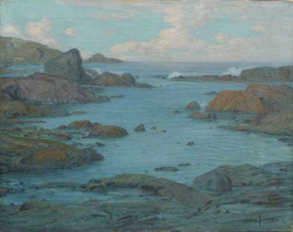 Painting by Svend Svendsen: Rocky Coast, represented by Childs Gallery