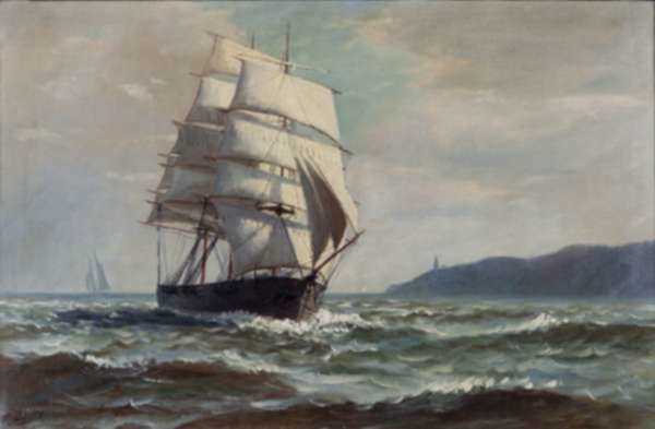 Painting by T. Bailey: Clipper Ship, represented by Childs Gallery