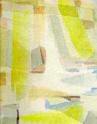 Watercolor by Ted Davis: Abstract Composition, Monhegan, Maine, represented by Childs Gallery