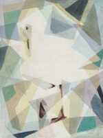 Watercolor by Ted Davis: Careful Gull [Monhegan, Maine], represented by Childs Gallery
