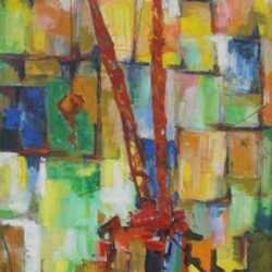 Painting by Ted Davis: Demolition (New York, NY), represented by Childs Gallery