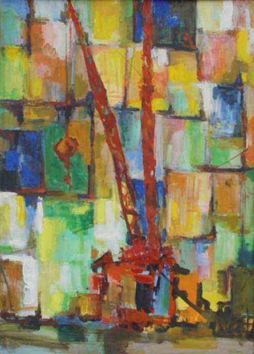 Painting by Ted Davis: Demolition (New York, NY), represented by Childs Gallery