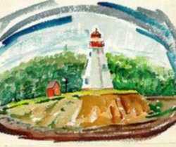 Watercolor by Ted Davis: Lubec, Maine, represented by Childs Gallery