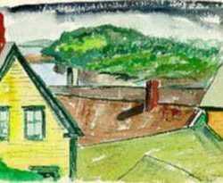 Watercolor by Ted Davis: Lubec, Maine, represented by Childs Gallery