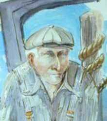 Watercolor by Ted Davis: The Harbormaster [Monhegan, Maine], represented by Childs Gallery