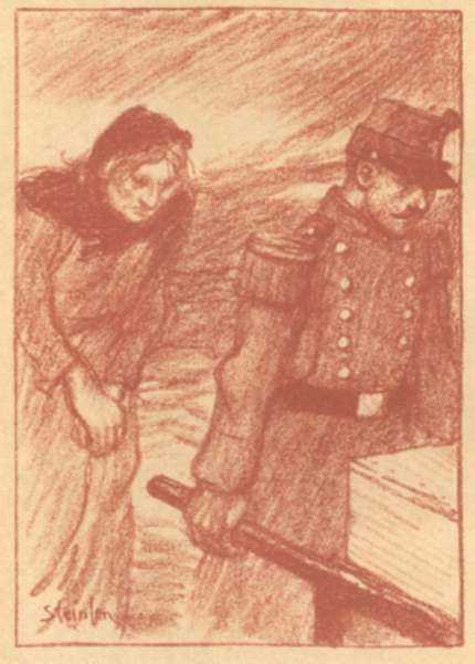 Print by Théophile Alexandre Steinlen: L'Enterrement (The Burial), represented by Childs Gallery