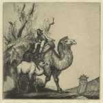 Print by Thomas Handforth: Pekin Camels, represented by Childs Gallery