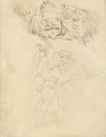 Drawing by Thomas Rowlandson: Comparative Anatomy: Unwanted Attention, represented by Childs Gallery