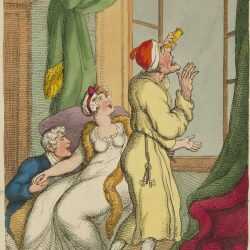 Print By Thomas Rowlandson: Looking At The Comet Till You Get A Criek [sic] In The Neck At Childs Gallery