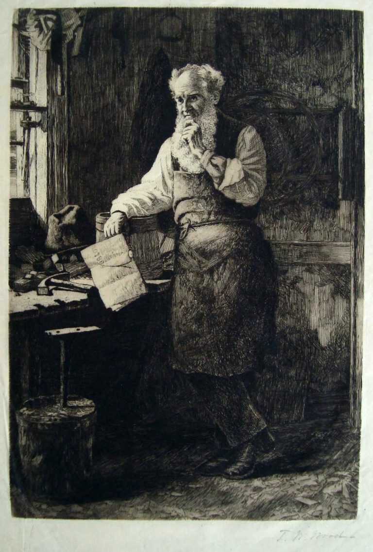 Print By Thomas W. Wood: Thinking It Over At Childs Gallery