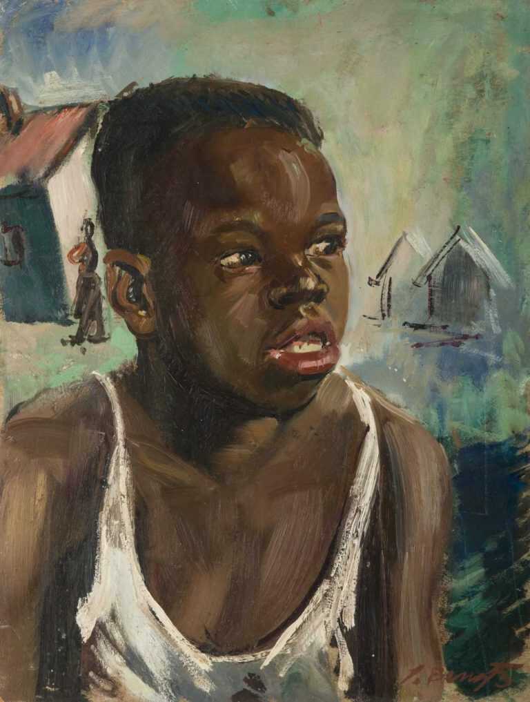 Painting By Ture Bengtz: Boy, Long Island At Childs Gallery