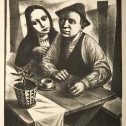 Print By Ture Bengtz: Dick Bartlett And Carmen At Childs Gallery