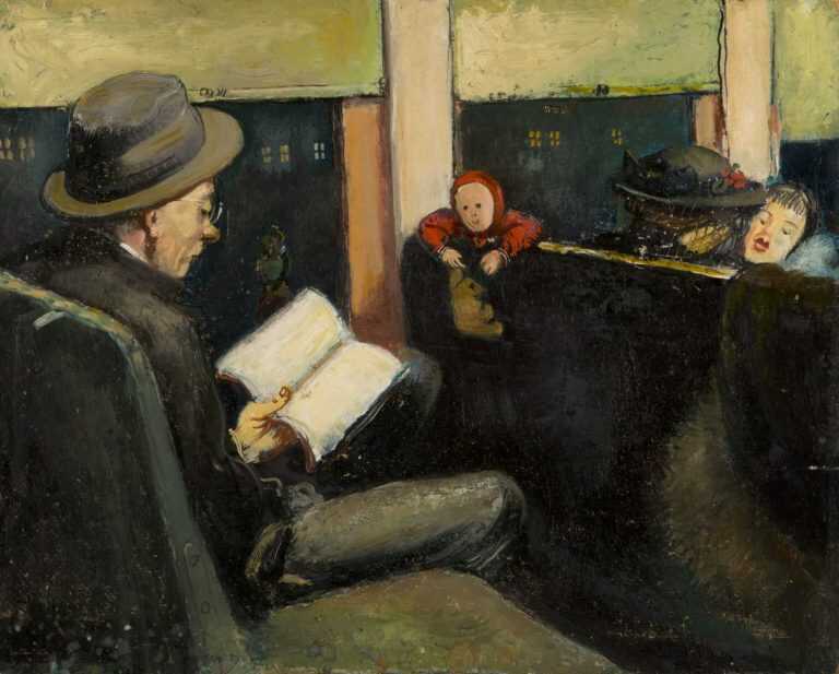 Painting By Ture Bengtz: On The Train At Childs Gallery