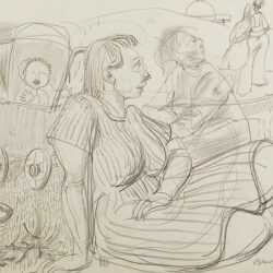 Drawing By Ture Bengtz: [picnic] At Childs Gallery