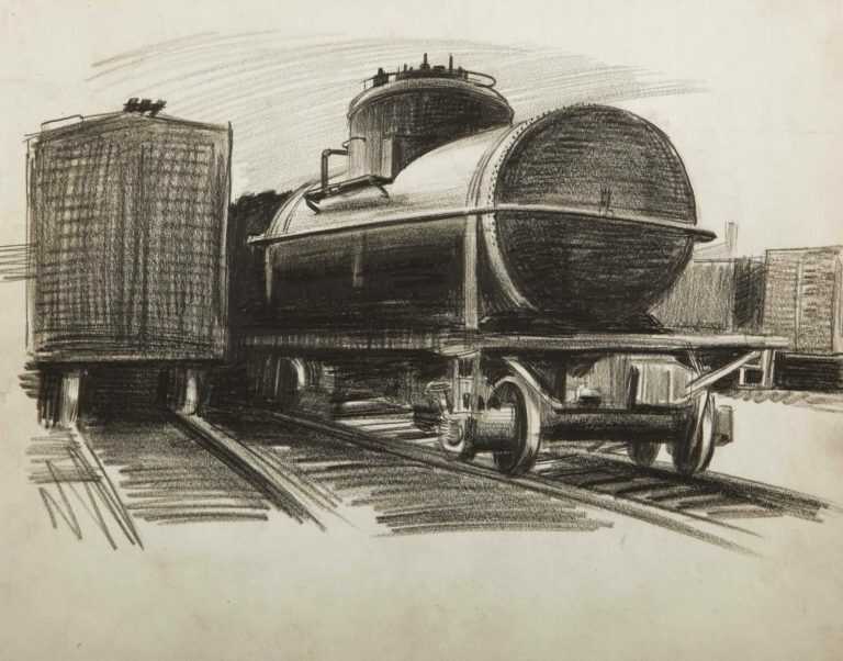 Drawing By Ture Bengtz: [train] At Childs Gallery