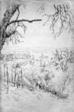 Print by Valer Ferenczy: From Nagybanya [Hungary?], represented by Childs Gallery