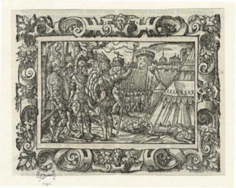 Print by Virgilius Solis: The Fall of Jerusalem (2 Kings 25), represented by Childs Gallery