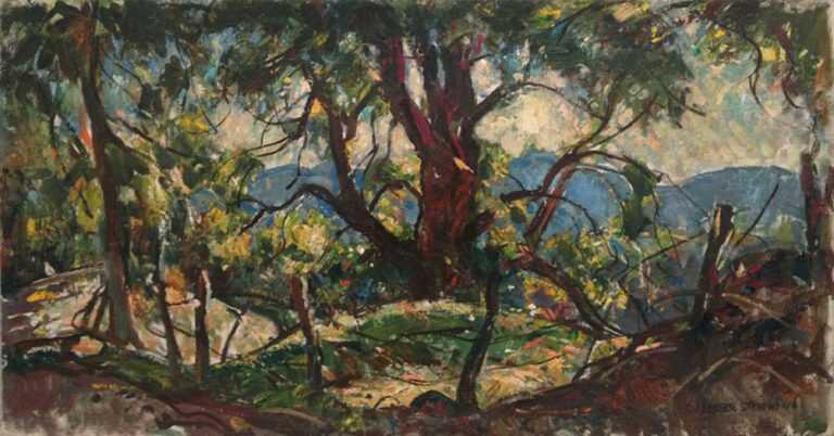 Painting by W. Lester Stevens: Oh Spring Where Art Thou?, available at Childs Gallery, Boston