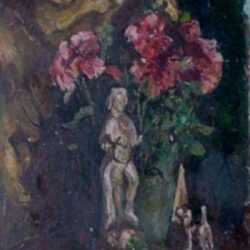 Painting by W. Lester Stevens: Geraniums, represented by Childs Gallery