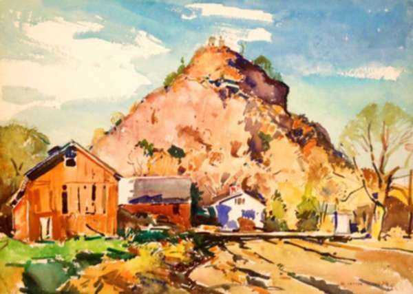 Watercolor by W. Lester Stevens: Mt. Sugarloaf, represented by Childs Gallery