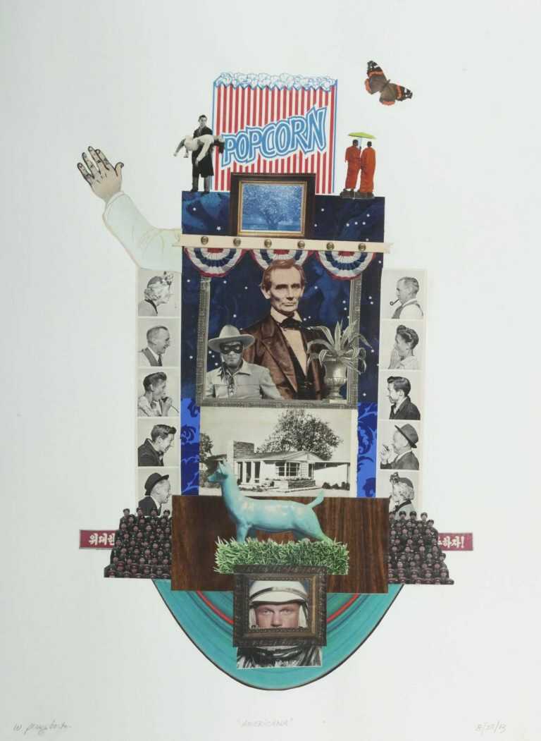 Collage By W. Perry Barton: Beach House I At Childs Gallery