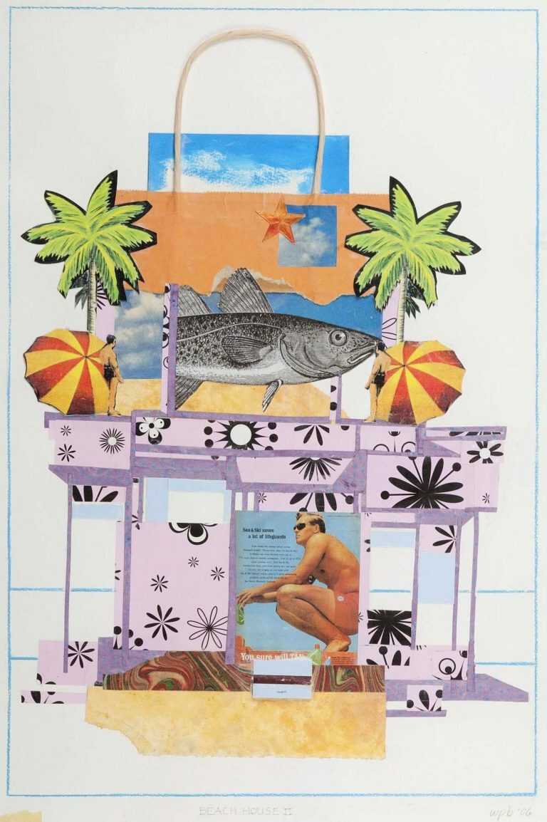 Collage By W. Perry Barton: Beach House Ii At Childs Gallery