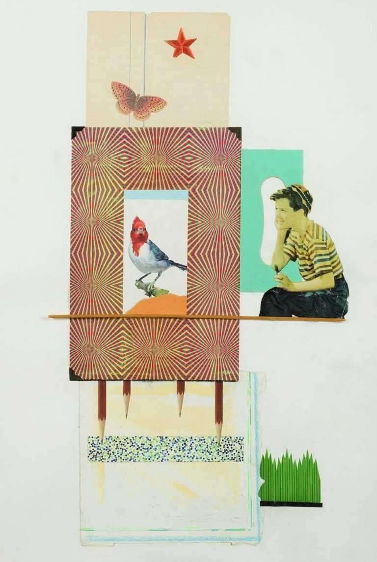 Collage By W. Perry Barton: Bird House At Childs Gallery
