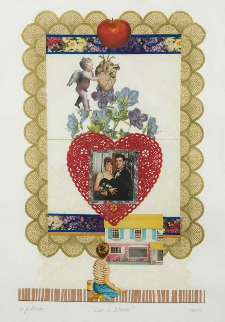 Collage By W. Perry Barton: Love In Idleness At Childs Gallery