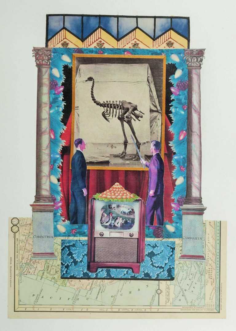 Collage By W. Perry Barton: Museum Lecture At Childs Gallery