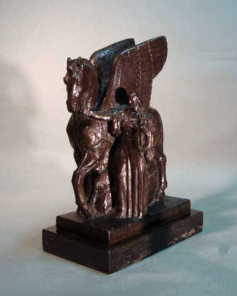 Sculpture by Walker Kirtland Hancock: Sketch for War Memorial (Pegasus and Woman), represented by Childs Gallery
