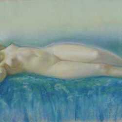 Pastel by Walter H. Frankl: [Reclining Nude], represented by Childs Gallery