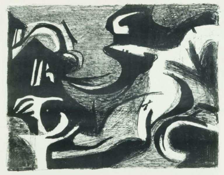 Print by Walter Kuhlman: Untitled, from Drawings portfolio, represented by Childs Gallery