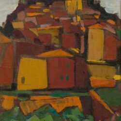 Painting by Werner Drewes: [French] Hilltown, represented by Childs Gallery