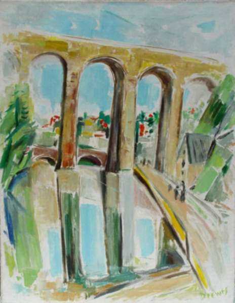 Painting by Werner Drewes: Aqueduct, represented by Childs Gallery