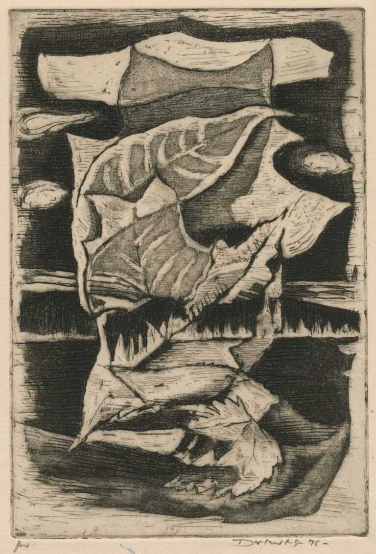 Print By Werner Drewes: Autumn Leaves At Childs Gallery