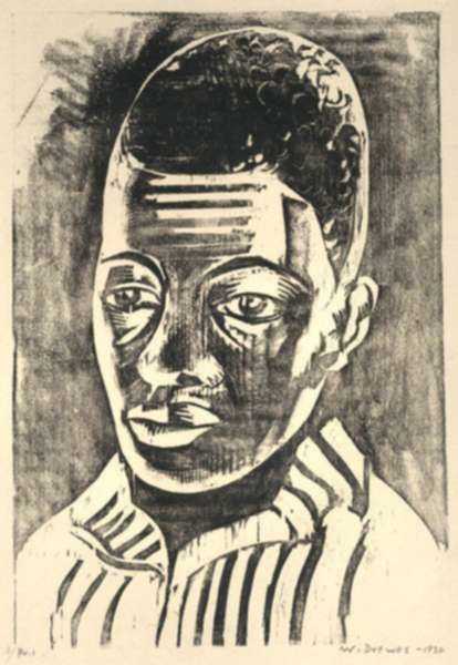 Print by Werner Drewes: Black Boy or Negro Boy (Negerjunge), represented by Childs Gallery