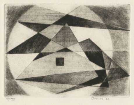 Print by Werner Drewes: Disturbed Tranquility, represented by Childs Gallery