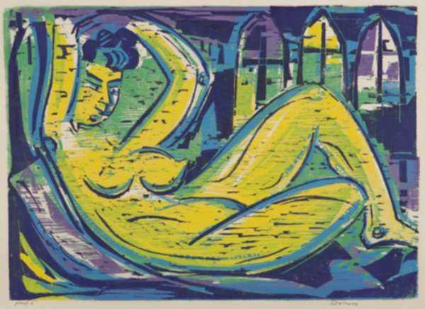 Print by Werner Drewes: In the Green Light, represented by Childs Gallery