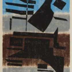 Print by Werner Drewes: Precarious Support, represented by Childs Gallery