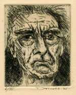 Print by Werner Drewes: Self Portrait, represented by Childs Gallery
