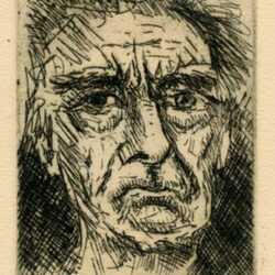 Print by Werner Drewes: Self Portrait, represented by Childs Gallery