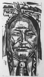 Print by Werner Drewes: Sioux Little Wolf (Sioux Kleiner Wolf), represented by Childs Gallery