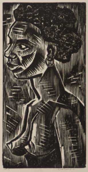 Print by Werner Drewes: Young Negress, represented by Childs Gallery