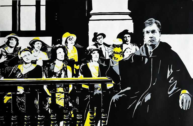 Print by William Evertson: Brett's Nightmare: A Jury of His Peers, available at Childs Gallery, Boston