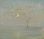 Painting by William Partridge Burpee: Evening Effect – Moonlight and Smoke, available at Childs Gallery, Boston