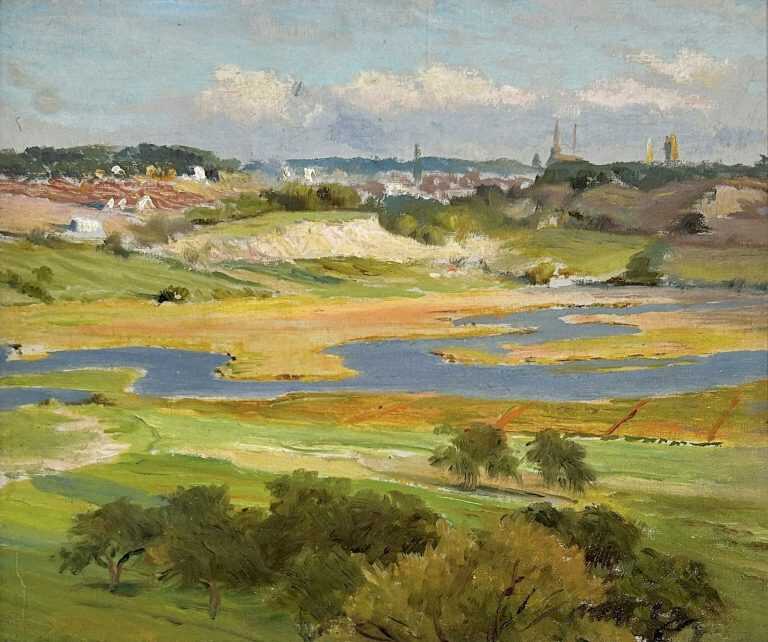 Painting by William Partridge Burpee: Gloucester from the Annisquam River, available at Childs Gallery, Boston